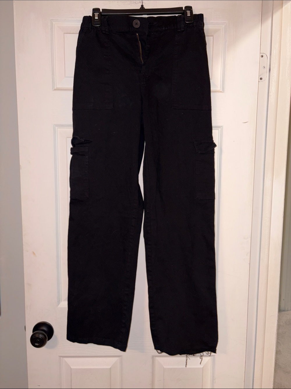 Black Cargo Pants with Side Pockets